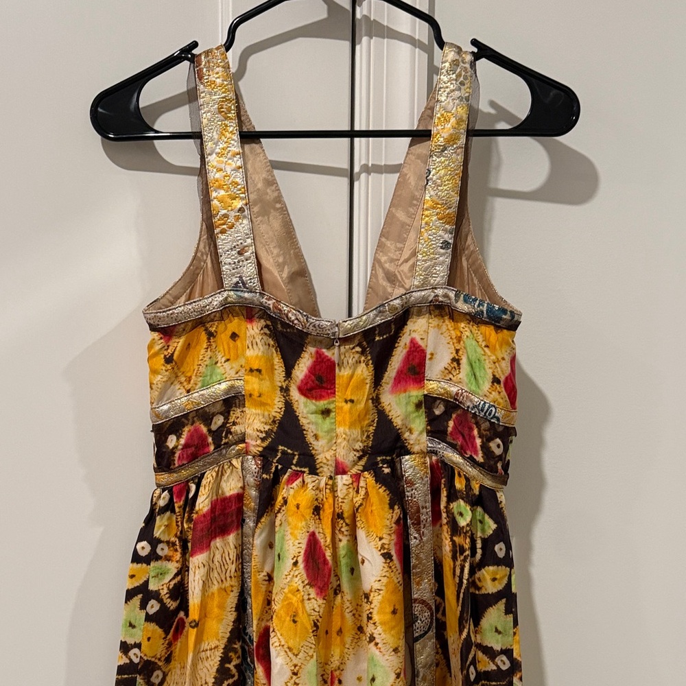 Anna Sui Yellow and Black Patterned Maxi Dress - Picture 4 of 7